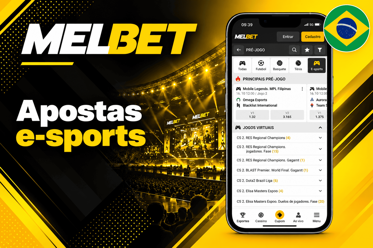 Apostas e-sports na Melbet: linha pré-jogo com Mobile Legends e CS2